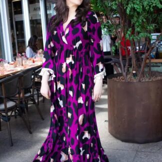 Vestido Longo Estampado Roxo